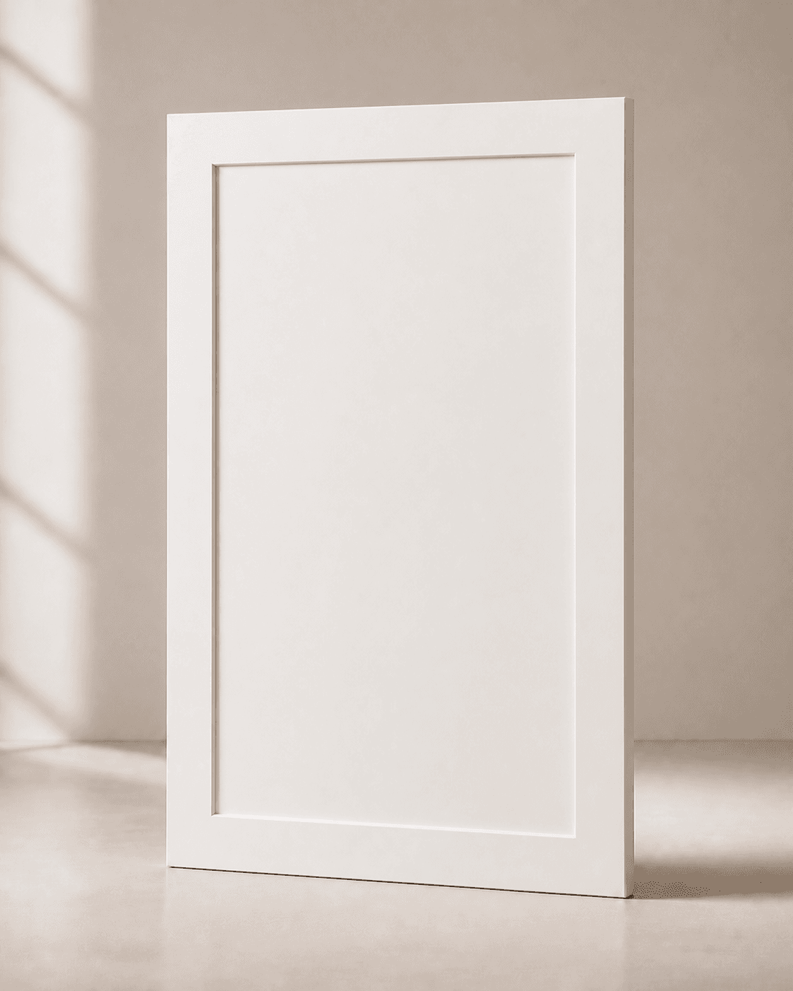 Slim Shaker cabinet style in a warm contemporary kitchen