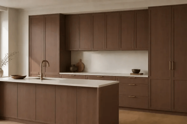 Nocce 03 cabinet color in a warm contemporary kitchen