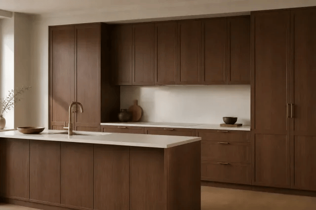Nocce 01 cabinet color in a warm contemporary kitchen