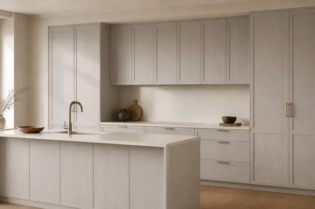 Valley cabinet color in a warm contemporary kitchen